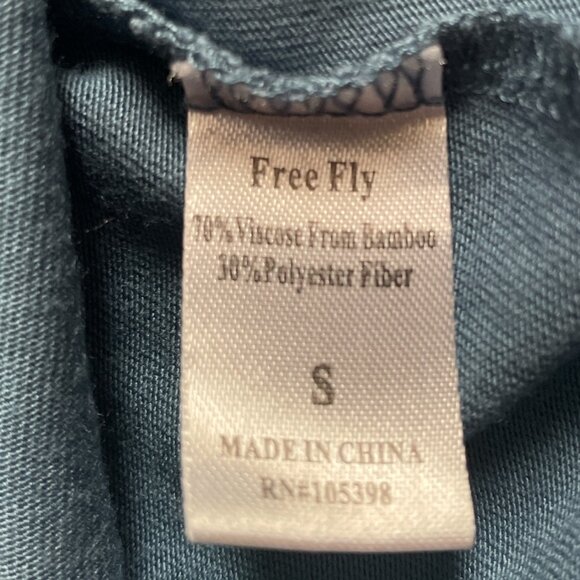 Free Fly Womens Long Sleeve Tee Blue With Back Logo Size S - Picture 7 of 8